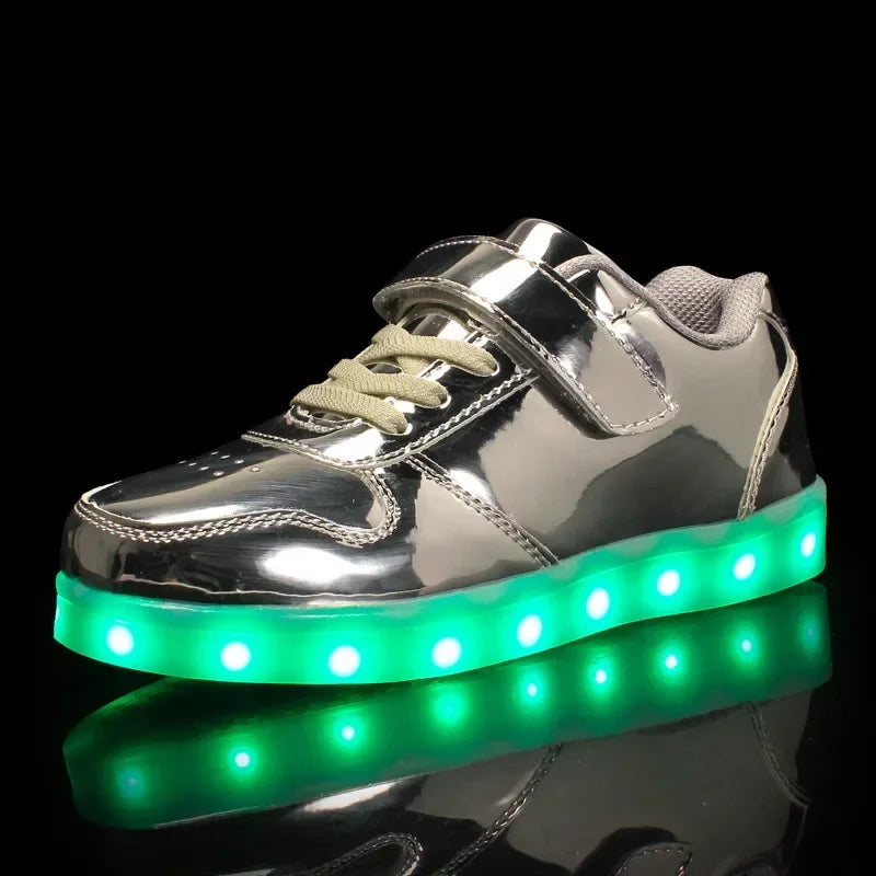 LED Kinderschoenen Sneakers Synthetisch Rubber Roze Met Licht Speelgoed Schoenen Klittenband Verlichting Kinderen