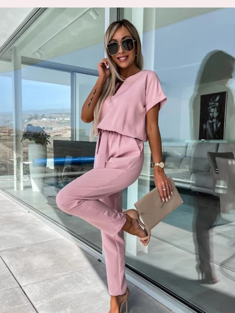 Zomer Jumpsuit Wijde Pijpen Vrouwelijk Model