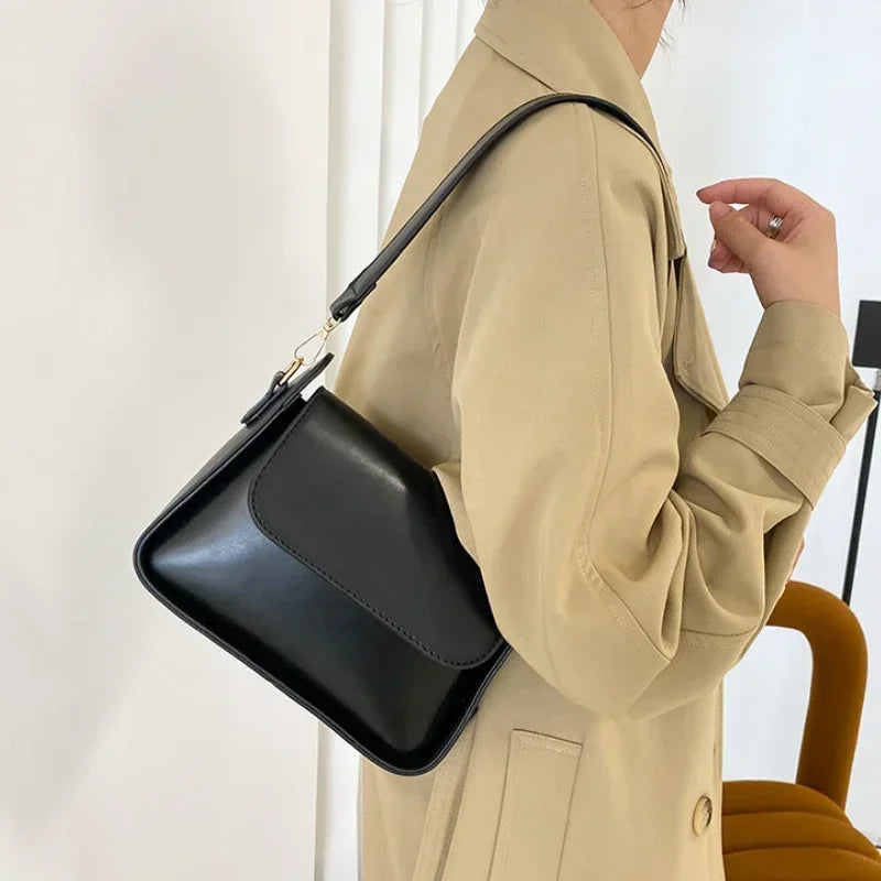 Kleine Lederen Schoudertas Elegante Design