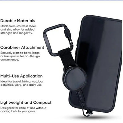 Intrekbare Telefoonhouder met Diefstalbeveiliging en Riemclip voor Actieve Levensstijl