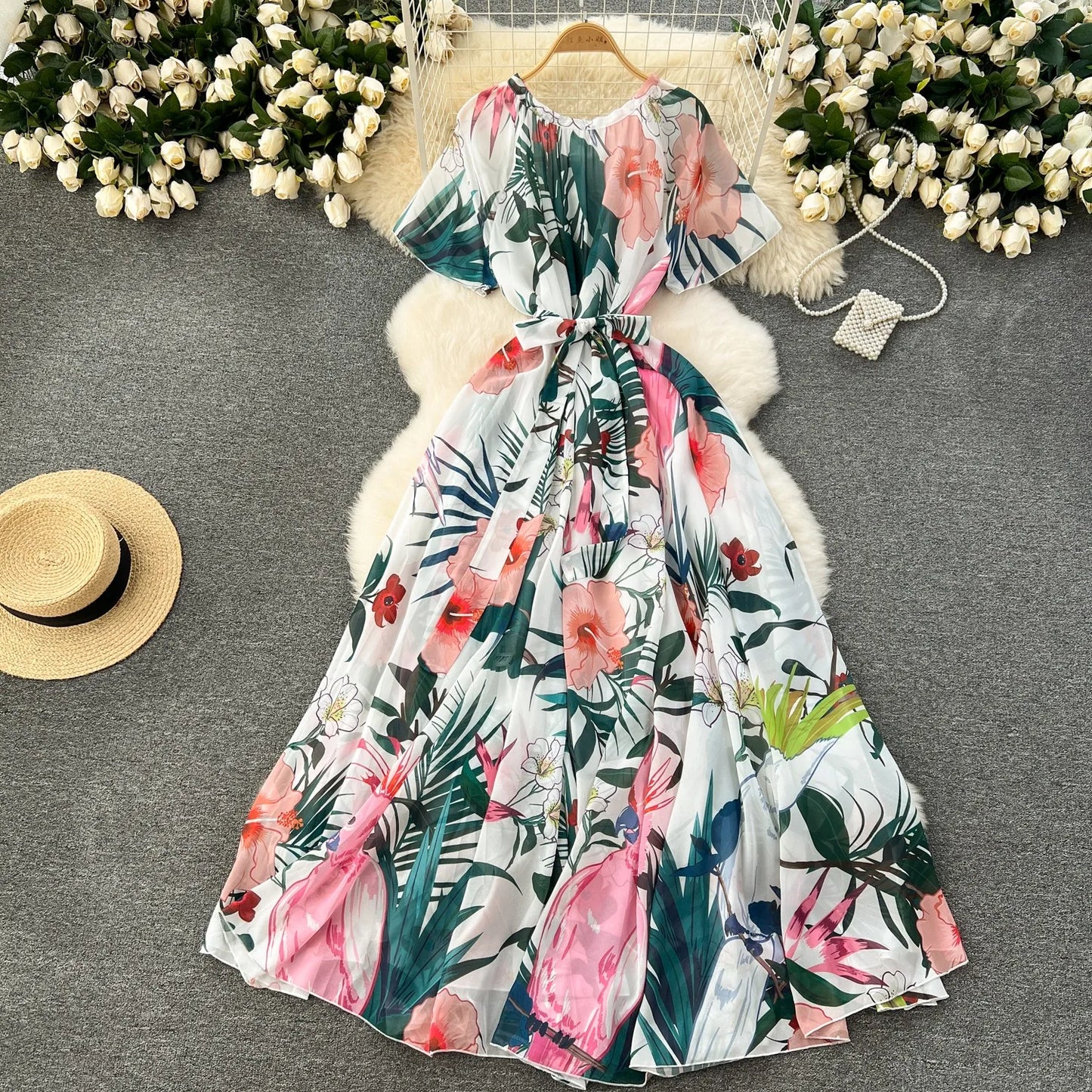 Bloemenjurk Elegante Vrouwelijke Zomerjurk