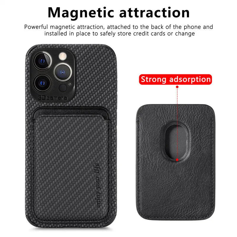 Magnetische Portemonnee Case voor iPhone – Minimalistische Telefoonhoes met Kaarthouder