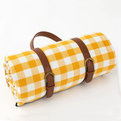 Picknickdeken Waterdicht Geruit Met Draagriem 150x200 Of 200x200 cm
