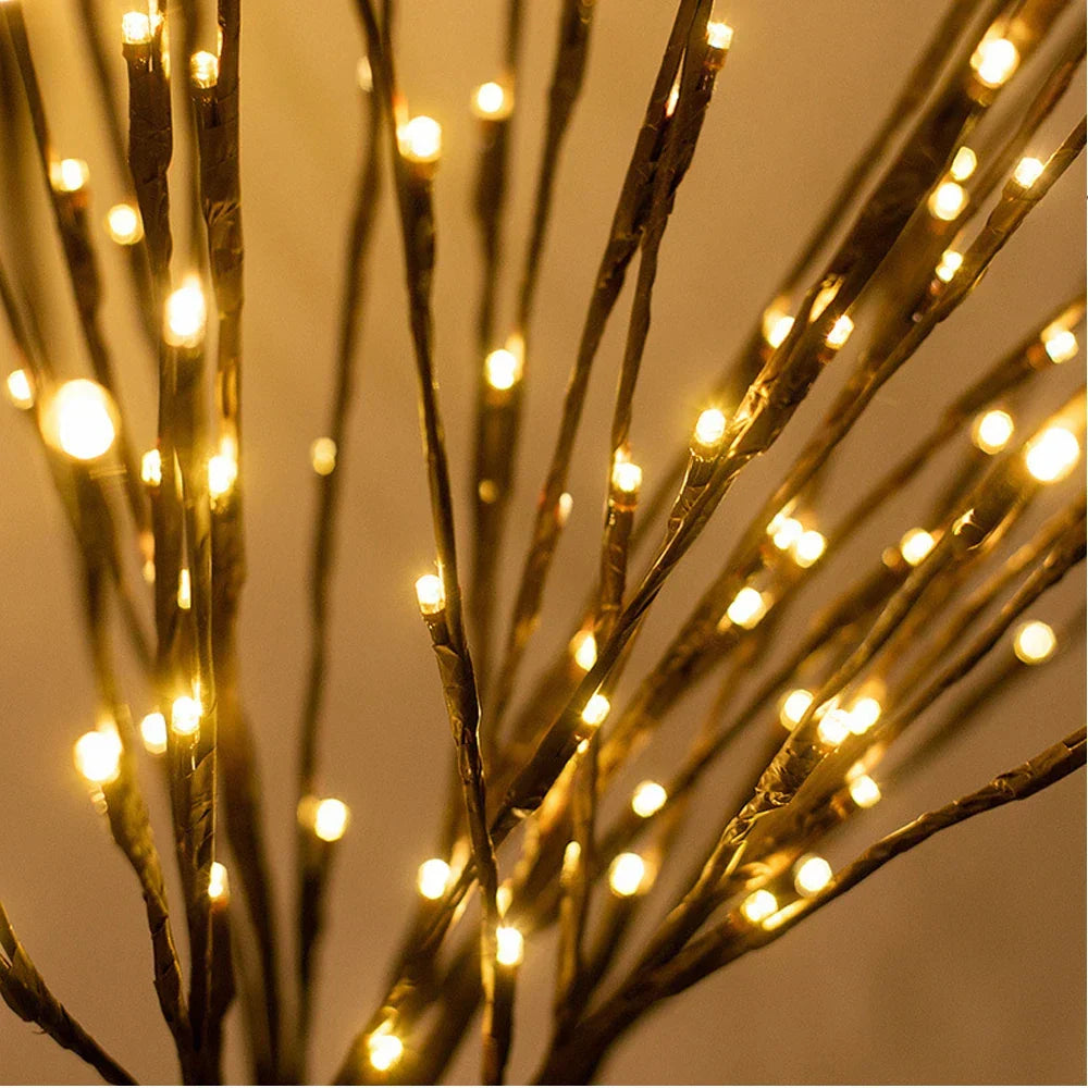 Decoratieve LED Takken Wilgenrozen met Lichtjes Batterij Sfeerlicht voor Vazen Warm Wit 70cm