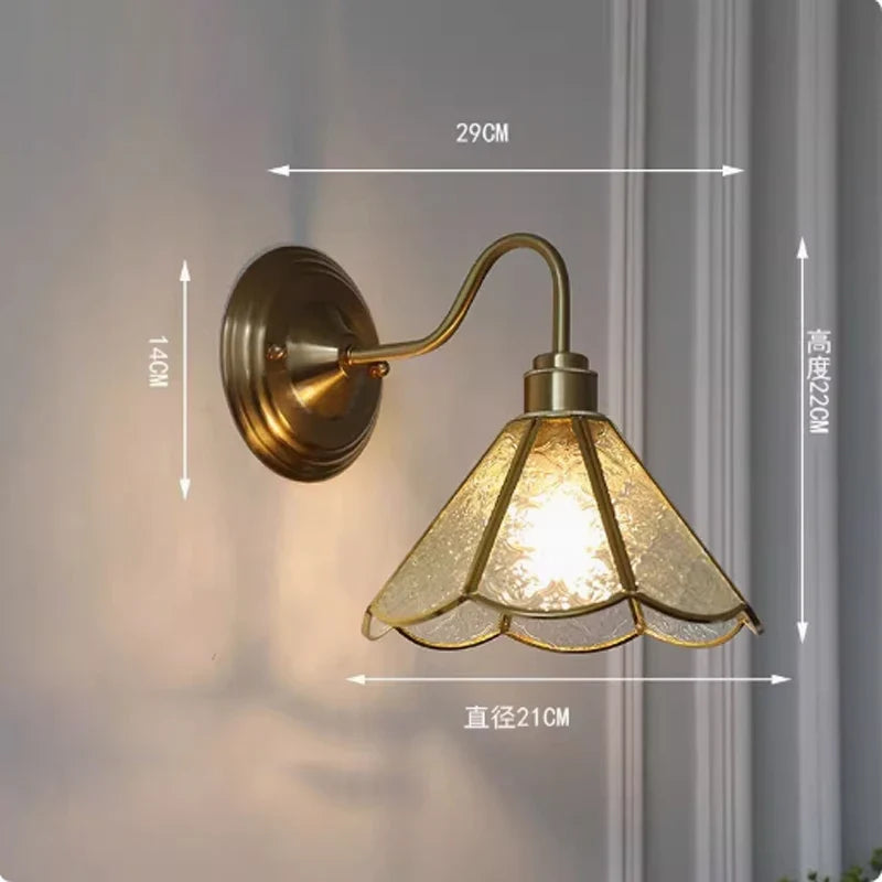 Wandlamp Tiffany Gebrandschilderd Glas Koper E27 Slaapkamer Woonkamer Gang Retro Vintage Wandverlichting Sfeerverlichting Klassiek