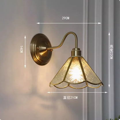 Wandlamp Tiffany Gebrandschilderd Glas Koper E27 Slaapkamer Woonkamer Gang Retro Vintage Wandverlichting Sfeerverlichting Klassiek
