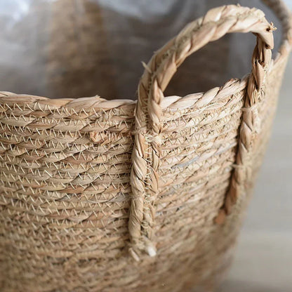 Plantenmand Gevlochten Zeegras Naturel S-L Woonkamer Balkon Handgemaakt Bloempot Mand Rotan Binnen Boho Decoratie