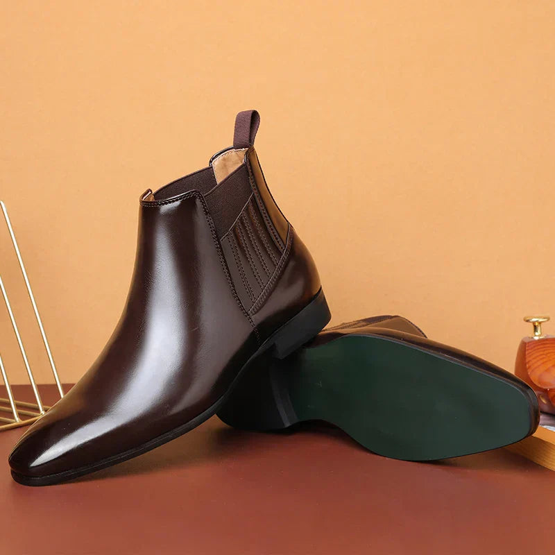 Leren Chelsea Boots voor Heren Glanzend Zwart