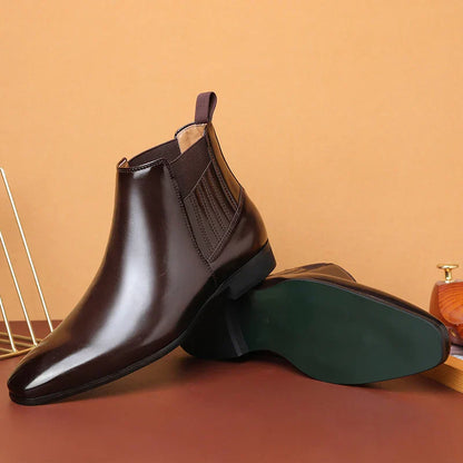 Leren Chelsea Boots voor Heren Glanzend Zwart