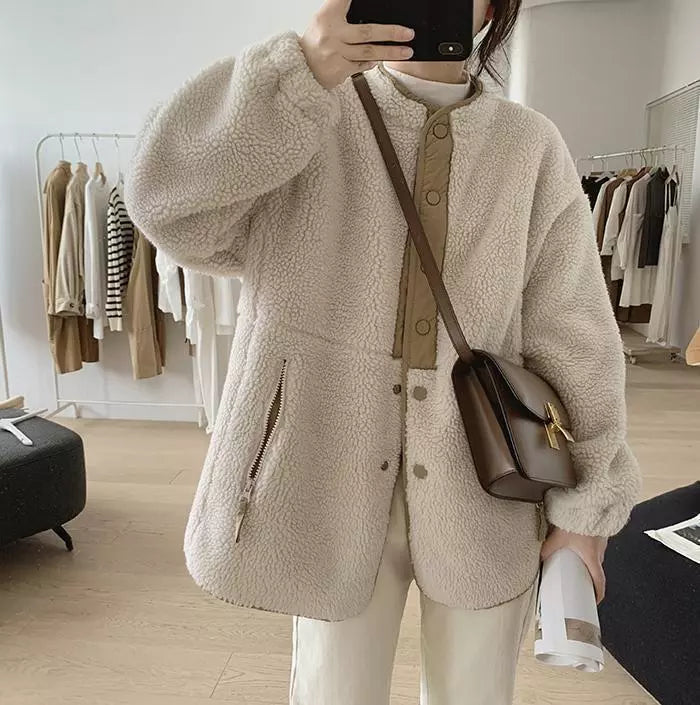 Dames Leren Look Jas Oversized Aruna Stijl - StudioMarella