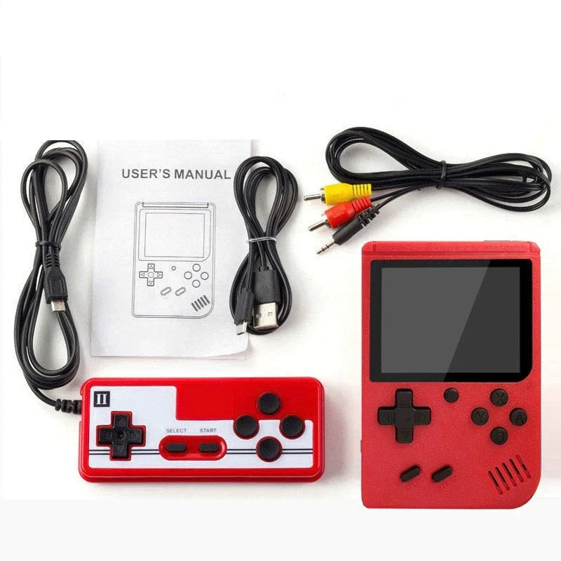 Retro Handheld Spelcomputer met 400 Klassieke Games – Oplaadbaar met TV-Aansluiting – 3 Inch Scherm – Zwart, Wit, Rood, Blauw, Geel