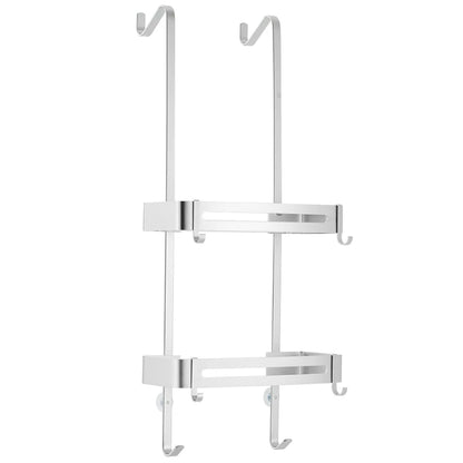 Doucherek Aluminium Zwart Zilver 2 of 3 Laags Hangend Douchedeur Badkamerkast Geen Boren Shampoohouder Opbergrek Badkamer Organizer