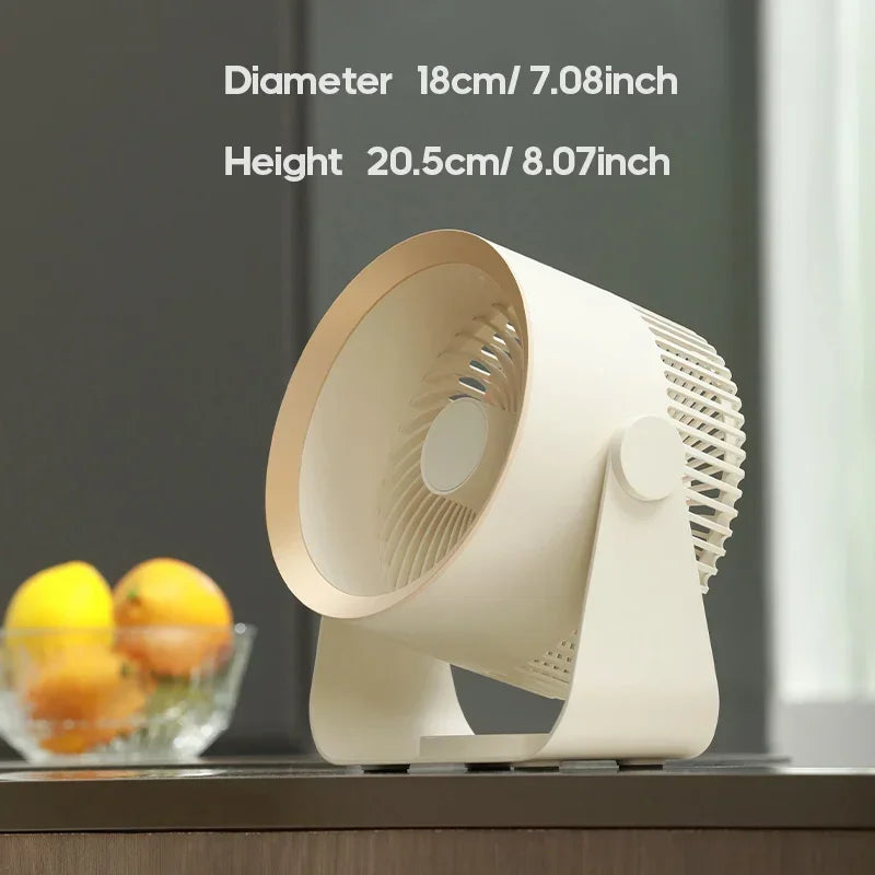 Draadloze Circulatie ventilator 4000mAh Oplaadbaar Wandmontage Zonder Boren Stil Bureau Badkamer Slaapkamer Luchtcirculatie