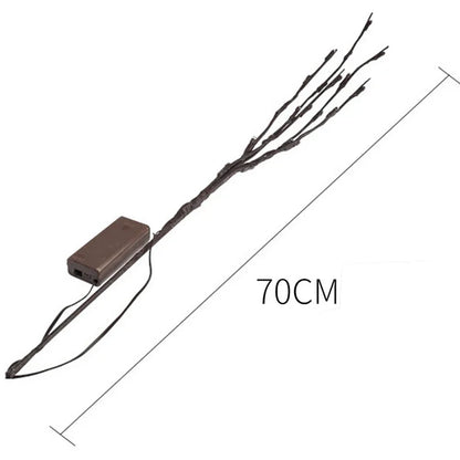Decoratieve LED Takken Wilgenrozen met Lichtjes Batterij Sfeerlicht voor Vazen Warm Wit 70cm