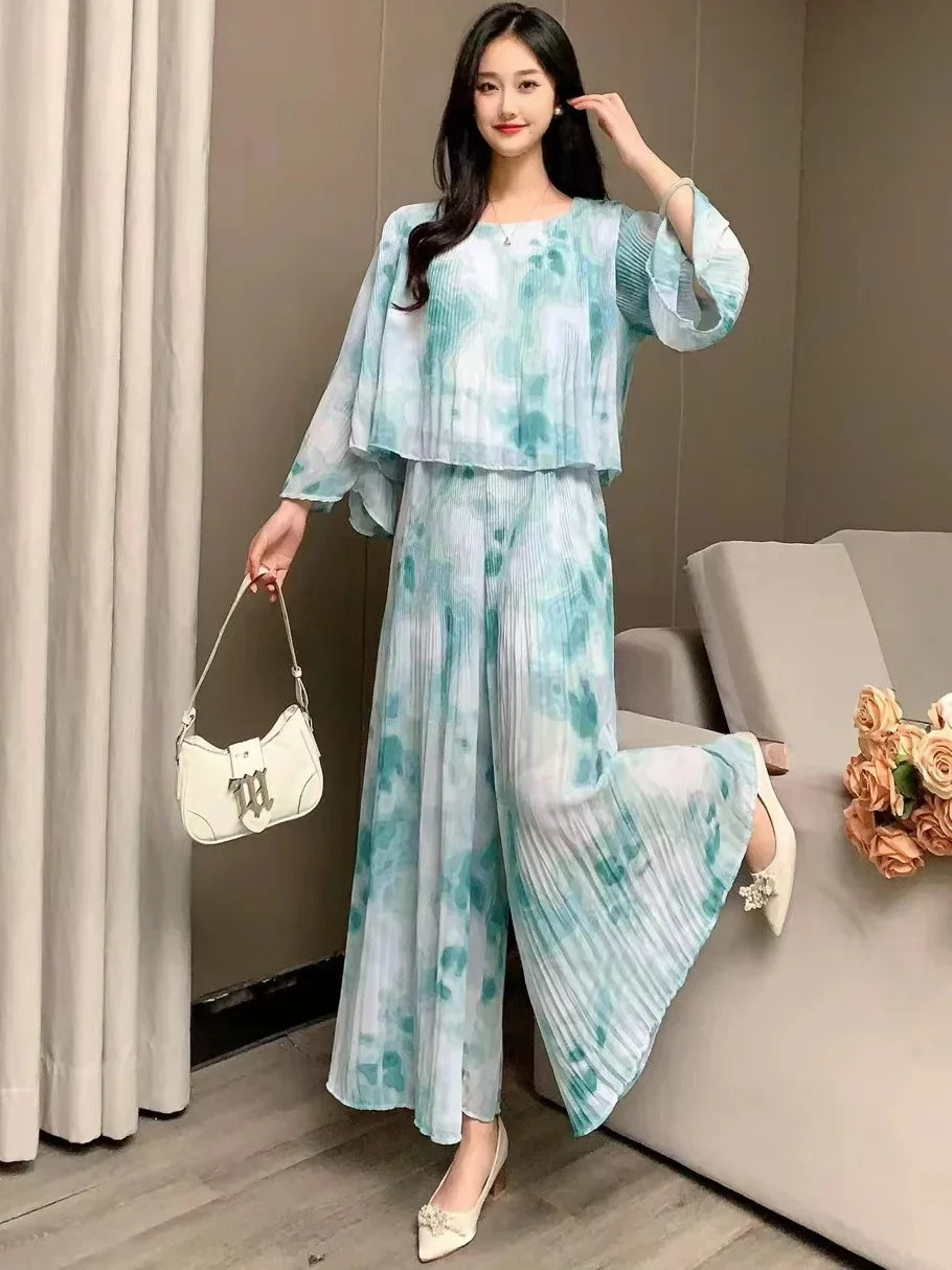 Kleurrijke Tie Dye Set Zomer Jurk Broek