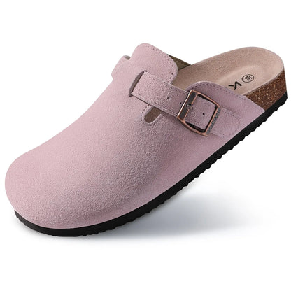 Leren Slippers voor Dames met Kurksok
