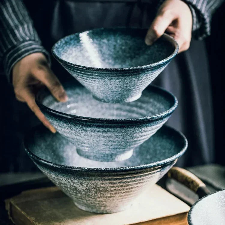 Ramenkom keramiek 18 cm Japans design soepkom noedelkom rijstkom servies keuken handgemaakt