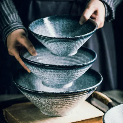Ramenkom keramiek 18 cm Japans design soepkom noedelkom rijstkom servies keuken handgemaakt