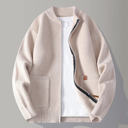 Heren Gebreid Vest met Ritssluiting Warm Grijs - StudioMarella