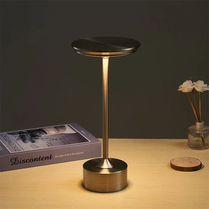 Draagbare Tafellamp Oplaadbaar met Touch Bediening en Drie Lichtstanden Metaal