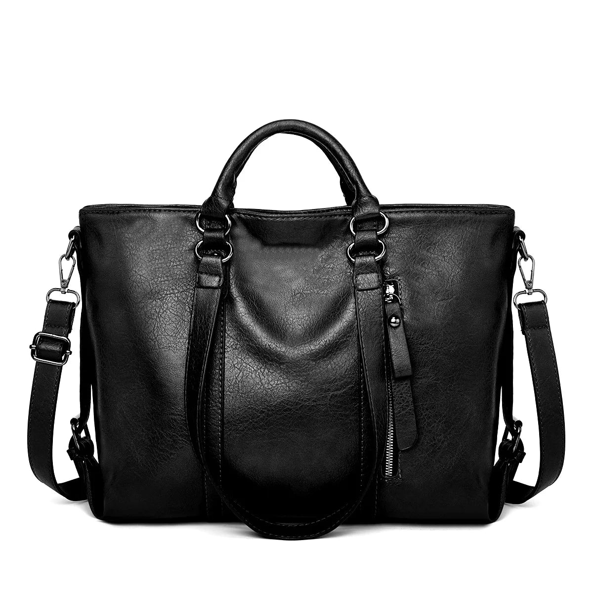 Leren Schoudertas Groot Dames Ruime Shopper Vintage Handtas Bruin Zwart Blauw Casual Dagelijks Werk Stijlvol