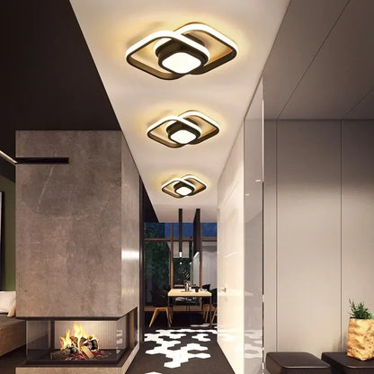 LED Plafondlamp met Dubbele Ringen Modern Design Hal Gang Kantoor Balkon Verlichting Creatief