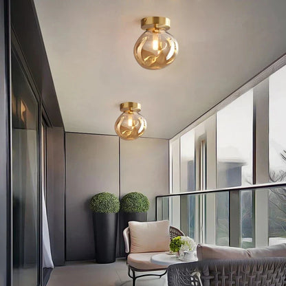 Moderne LED plafondlamp van glas – design plafondverlichting met E27 fitting voor woonkamer, slaapkamer en keuken