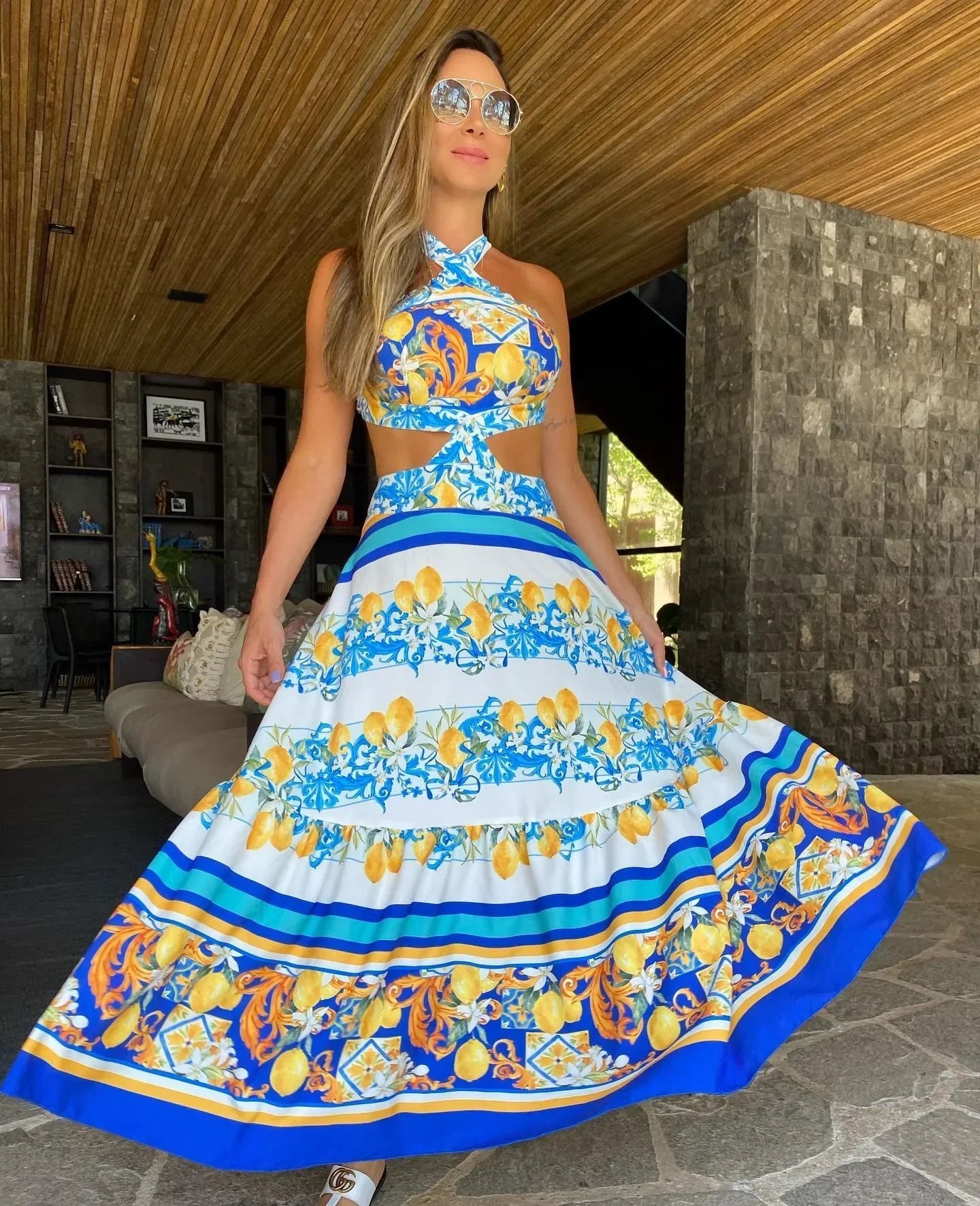 Vrouwen Zomerjurk Boheemse Bloemenprint Jurk