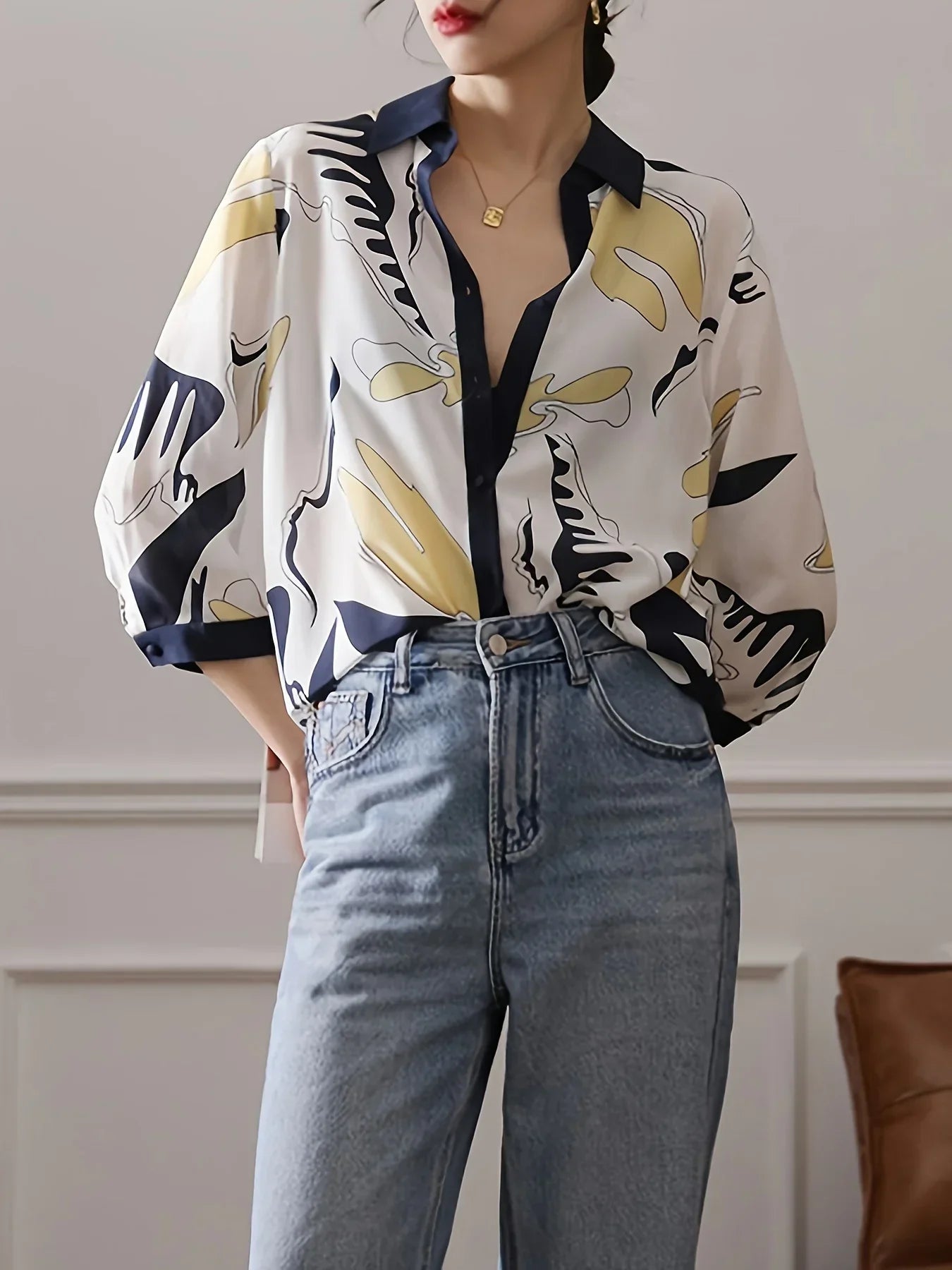 Vrouwelijke Blouse Franse Stijl Elegant