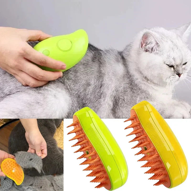 Verzorgingsborstel voor Katten en Honden met Stoomfunctie 3-in-1 Massage Kammen Vachtverzorging Huisdieren