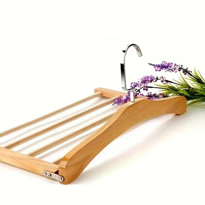 Houten Kledinghangers Walnoot & Natuurlijk Hout – Klassieke Garderobehanger met Metalen Haak – 38x38x12cm