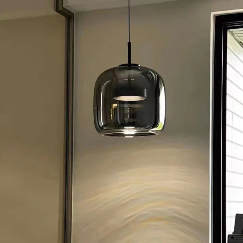 Scandinavische Glazen Hanglamp – Warm Sfeerlicht met Amber, Helder of Grijs Glas – Ø 15, 25 of 35 cm – Moderne Verlichting voor Keuken, Eetkamer en Woonkamer