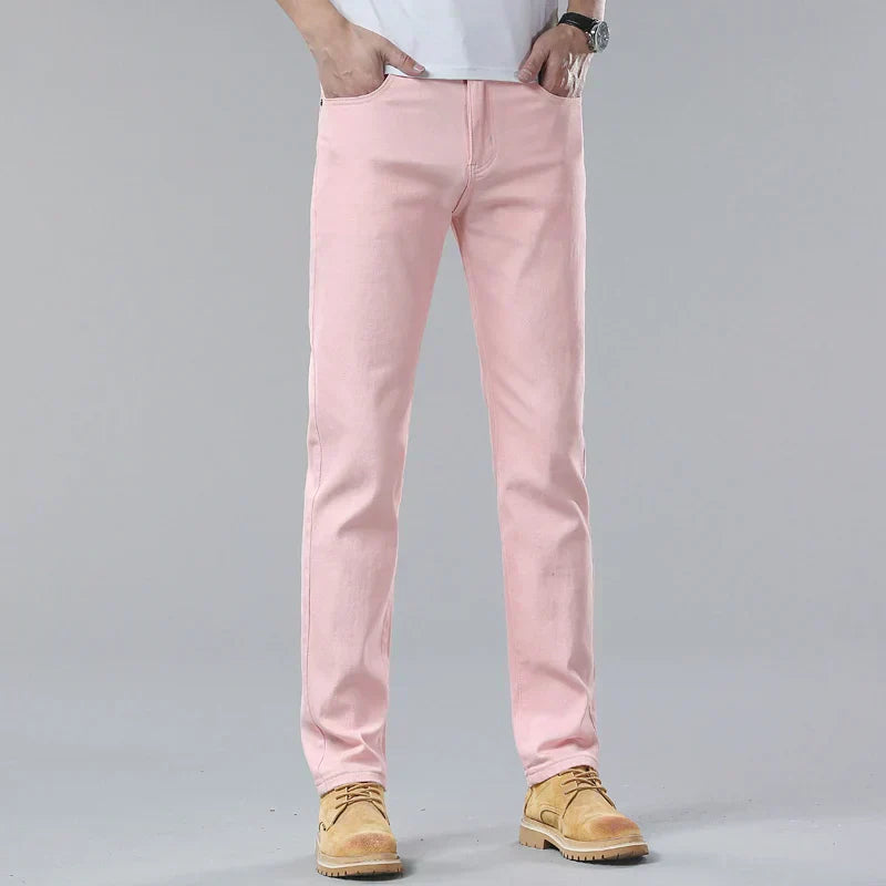 Heren Jeans Slim Fit Comfortabel Straight Model