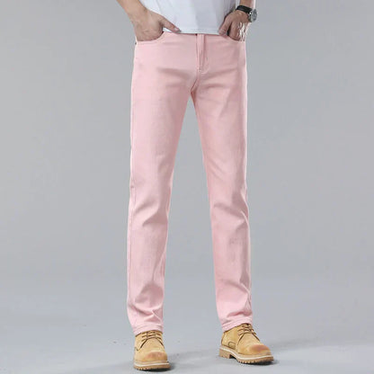 Heren Jeans Slim Fit Comfortabel Straight Model