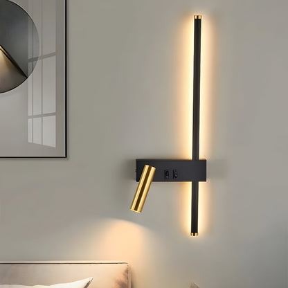 Wandlamp LED Zwart Goud Met Schakelaar Up Down Light