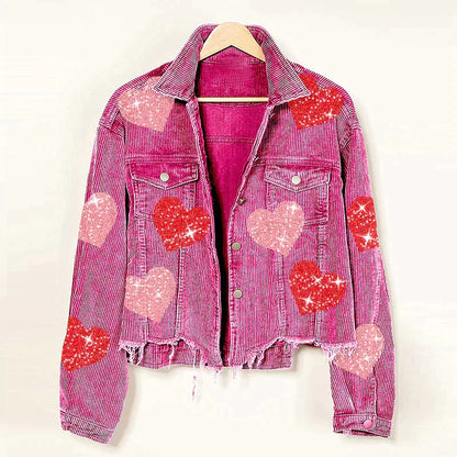 Bomberjack Met Glitter Pailletten Corduroy