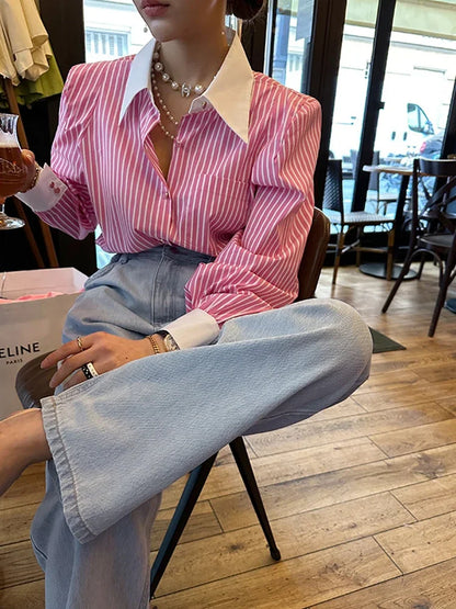 Stijlvolle Streep Blouse voor Vrouw