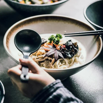 Ramenkom keramiek 18 cm Japans design soepkom noedelkom rijstkom servies keuken handgemaakt