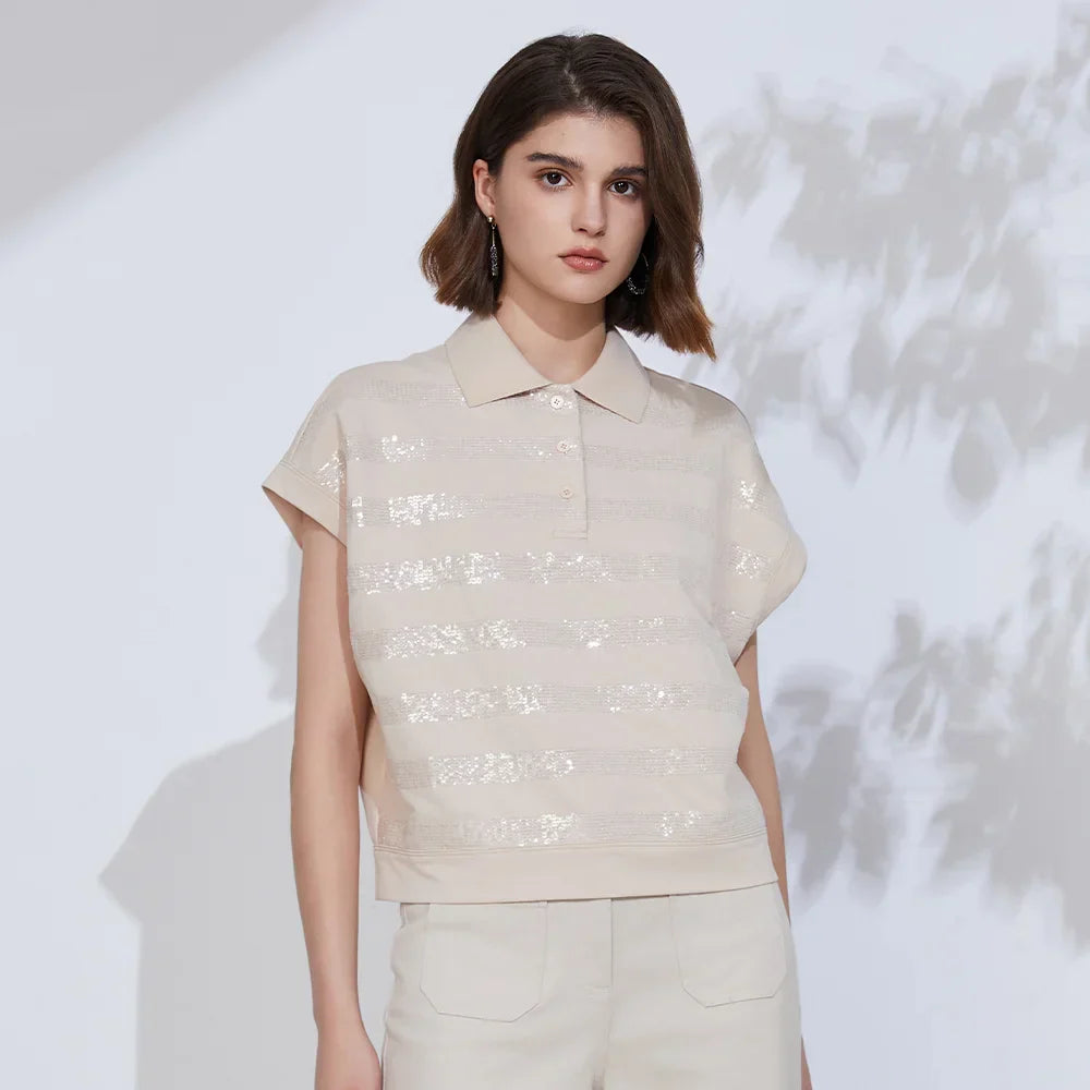 Vrouwelijke Katoenen Blouse Elegante Stijl