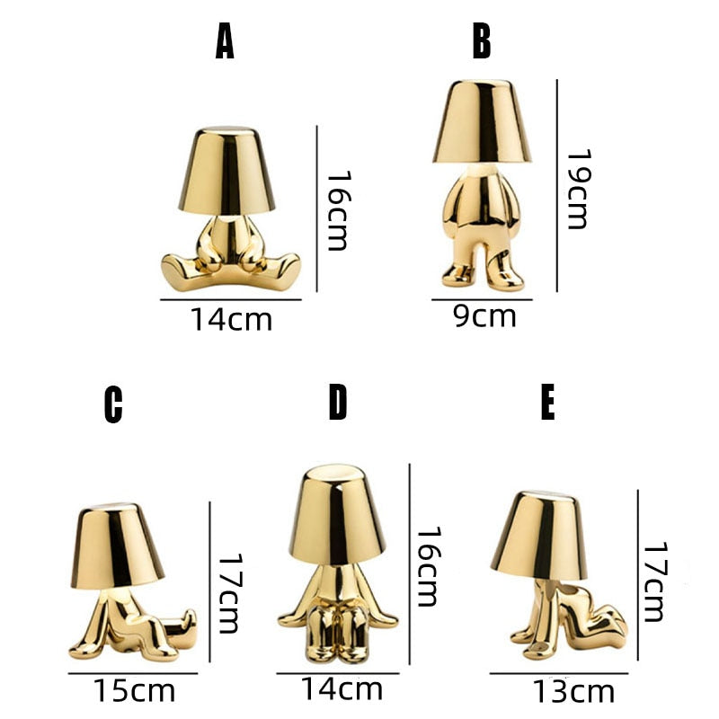 Figuurlamp LED Touch Dimbaar USB Oplaadbaar Goud Zilver Sfeerverlichting Woonkamer Slaapkamer Bureau Decoratielamp Cadeau