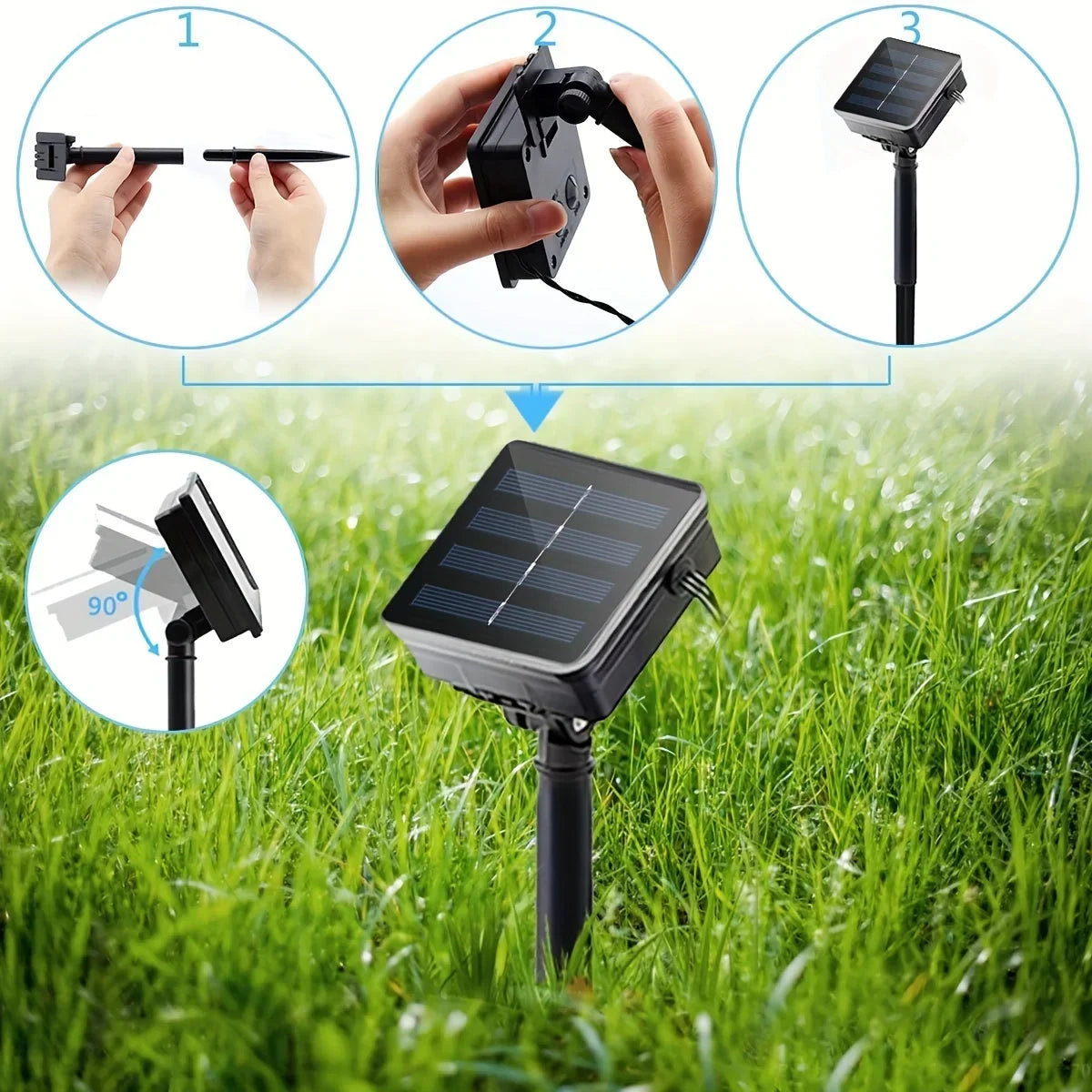 Solar Henneptouw Tuinverlichting 5 Meter met Warm LED-licht