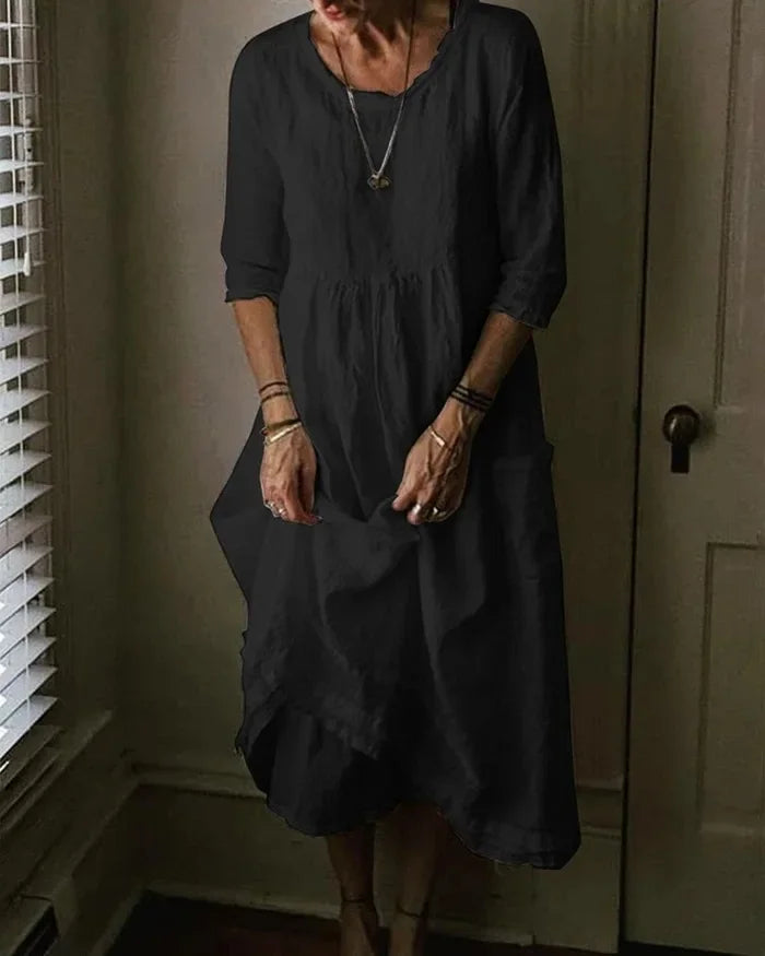 Damesjurk Zomer Linnen Oversized Katoen Jurk