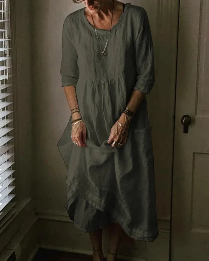 Damesjurk Zomer Linnen Oversized Katoen Jurk