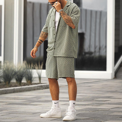 Heren Zomerset Katoen Shirt en Korte Broek Set