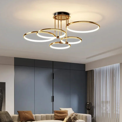 Sansoti | LED Ring Plafondlamp – Moderne Design Plafonnière (3–6 Ringen) – Dimbaar & Warm/Neutraal/Koud Licht