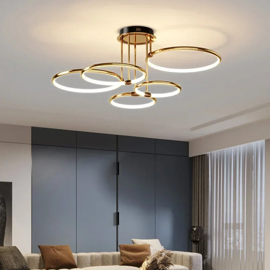 Sansoti | LED Ring Plafondlamp – Moderne Design Plafonnière (3–6 Ringen) – Dimbaar & Warm/Neutraal/Koud Licht