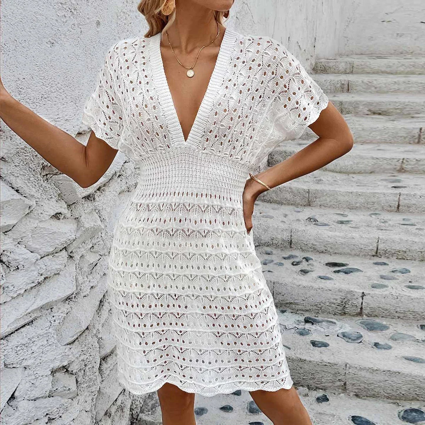 Strandjurk Bikini Cover-Up met V-Hals Luchtig en Comfortabel