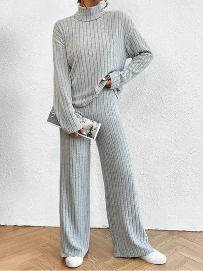 Gebreide Trui en Broek Set Gestreept Warm