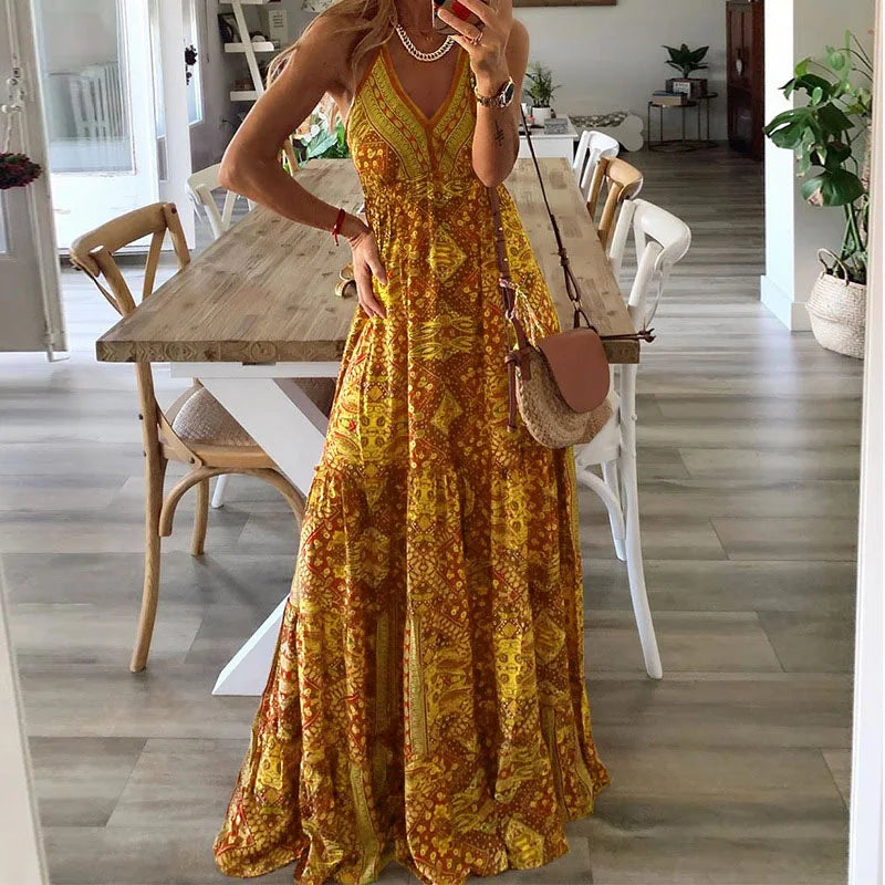 Zomerjurk Vrouwen Maxi Jurk Boho Chic Stijl