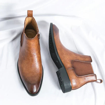 Heren Chelsea Boots Zwart Leer Elegant Design